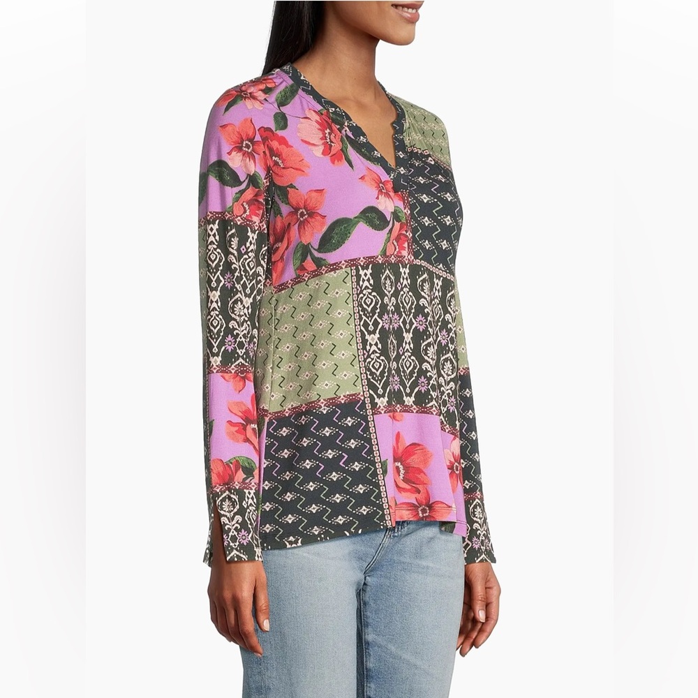 Johnny Was Multicolor Patchwork Blouse - image 3